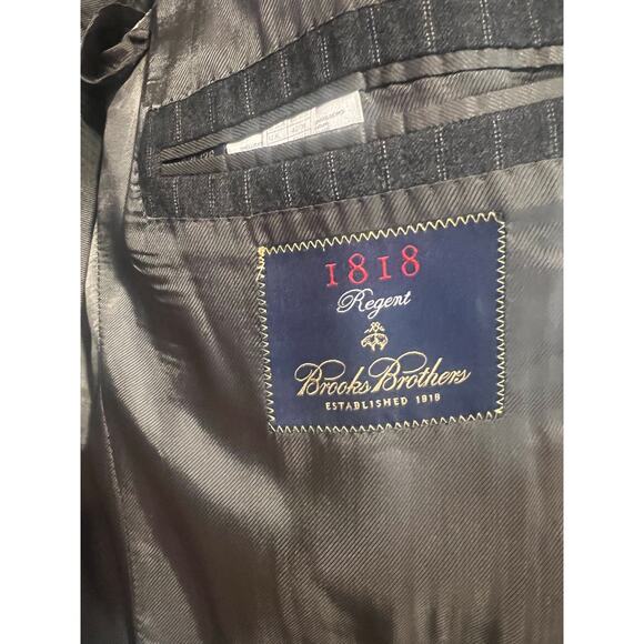 Brooks Brothers Men’s 1818 Regent Gray Pinstripe Wool Blazer 42L - Picture 7 of 11